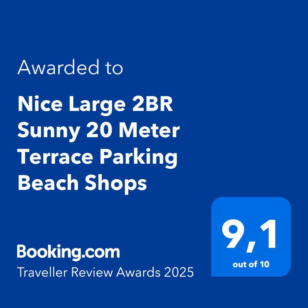 Nice Large 2Br Sunny 20 Meter Terrace Parking Beach Shops מראה חיצוני תמונה